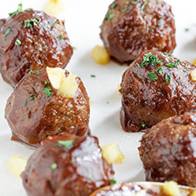 Peach Sweet & Spicy Turkey Meatballs