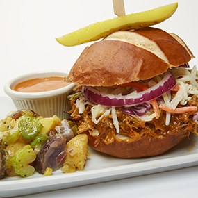 Golden BBQ Pulled Pork Sandwich